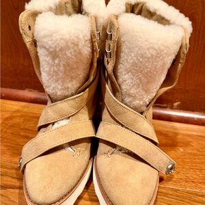 Coach Tan Shearling Winter Boots
